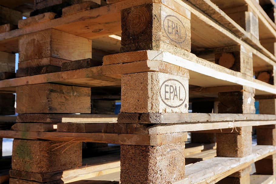 brown, epal, wooden, pallets, euro pallets, wood, industry, pattern, stacked, transport