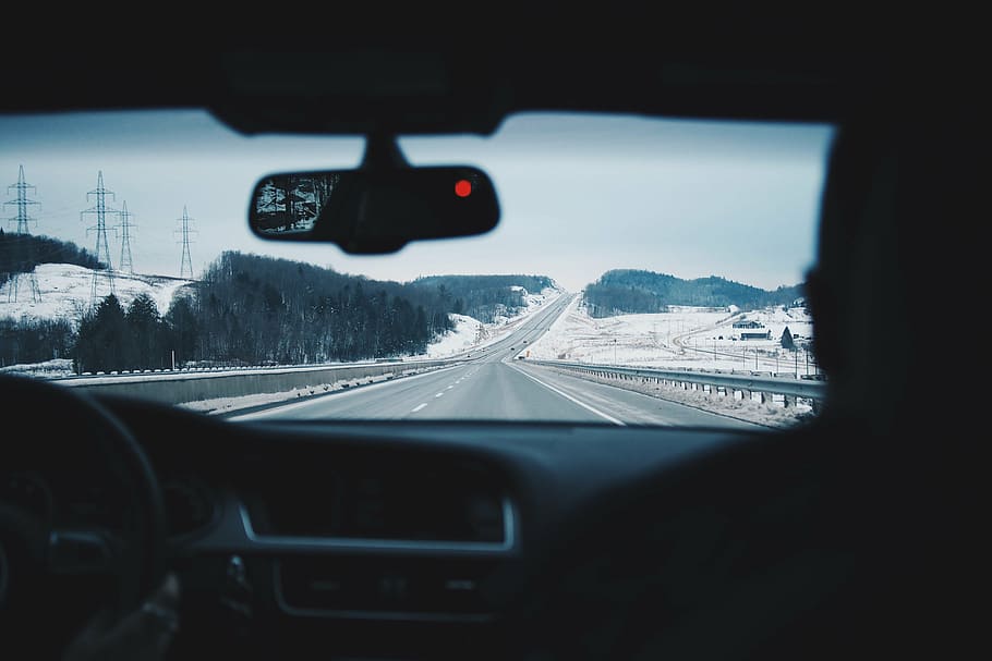 gray, vehicle, passing, road, person, driving, car, concrete, drive, trip