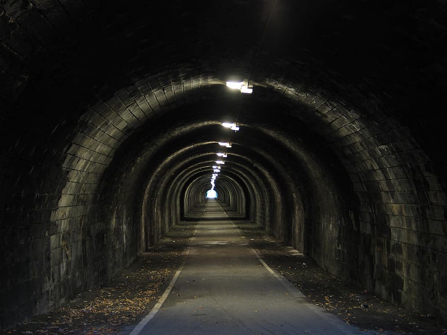 tunnel, dark, passage, direction, the way forward, architecture, arch, diminishing perspective, built structure, empty