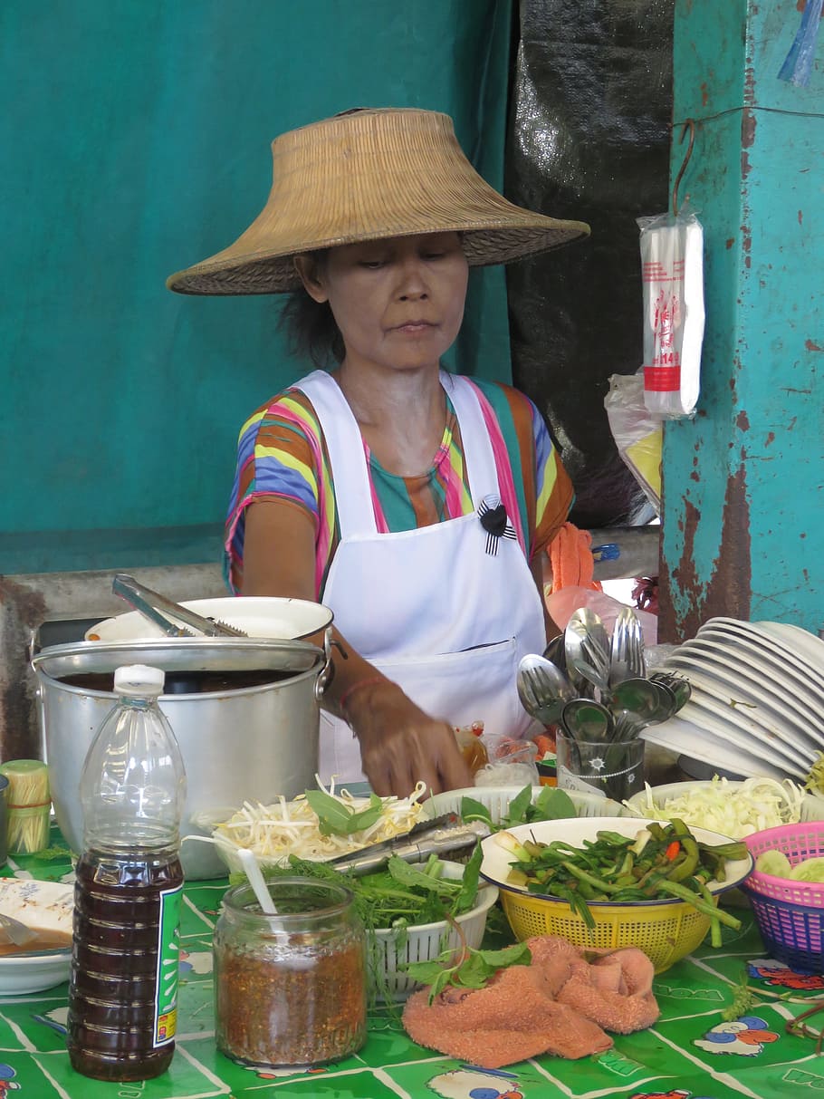 Klong Toey, Mercado, Bangkok, Favela, mercado de Klong Toey, mercado úmido, cru, carne, frutos do mar, comida de rua
