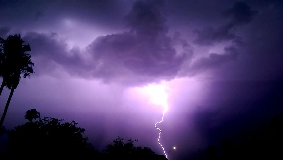 lightning strike, night, lightening, storm, clouds, dark, thunder, thunderstorm, lightning, cloud - sky