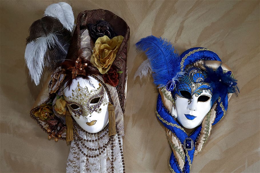 mask, venice, panel, venezia, facemask, masquerade, feather, hide, romance, italian