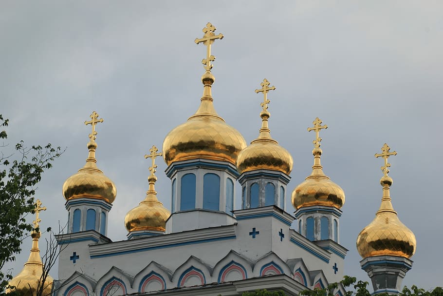 Latvia, Daugavpils, Architecture, Church, russian, orthodox, dome, religion, place of worship, spirituality