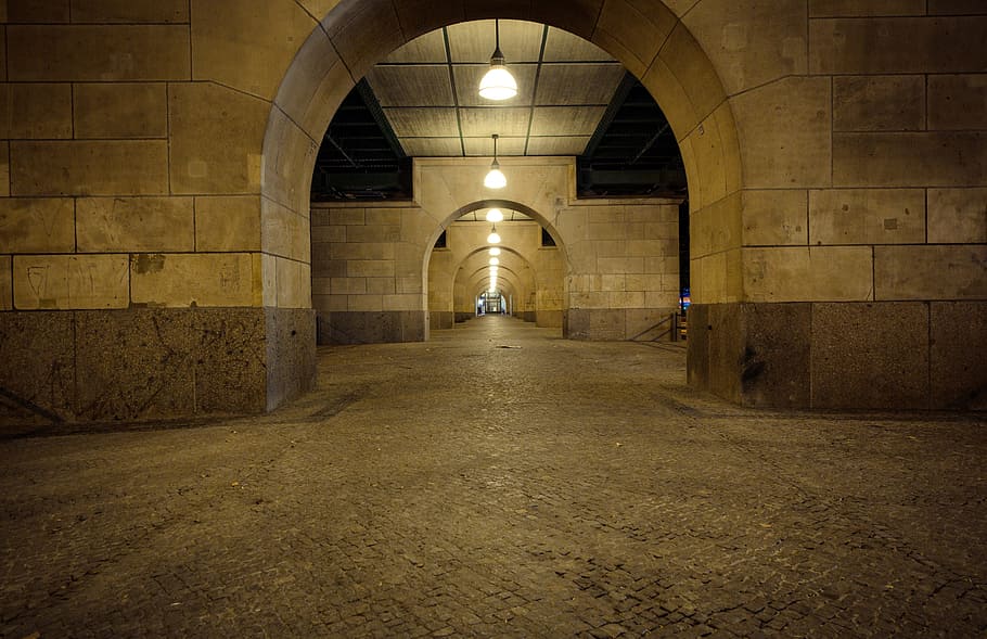 foto, subterráneo, túnel, arquitectura, berlín, puente, edificio, capital, alemán, alemania