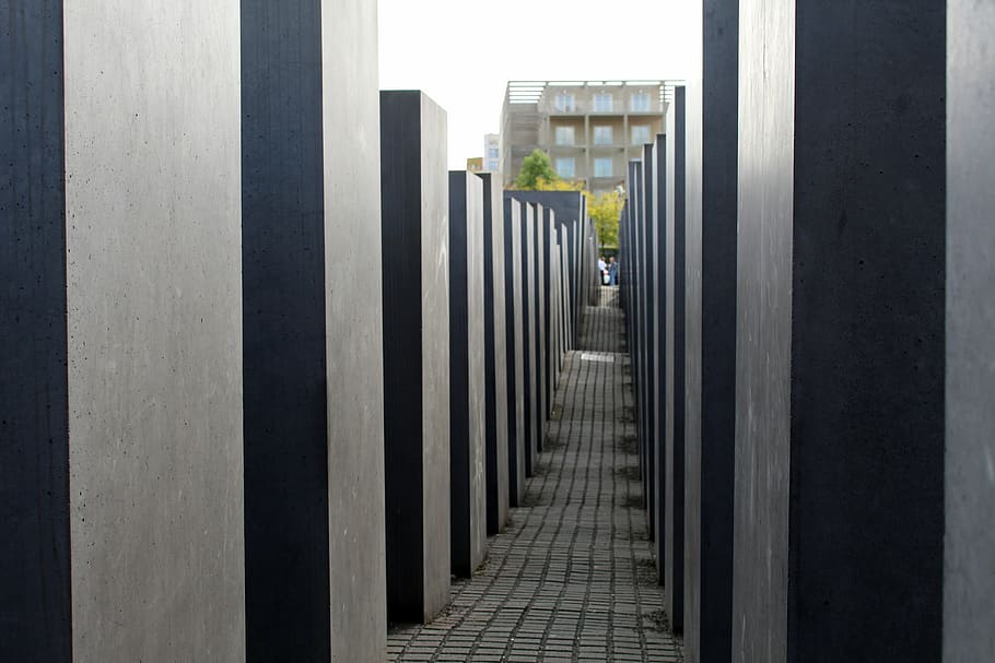 berlin, monument, germany, holocaust, holocaust memorial, concrete, city, grey, art, landmark