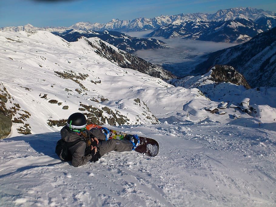 orang, sliding, salju, gunung, snowboard, kaki, olahraga, snowboarders, musim dingin, dingin
