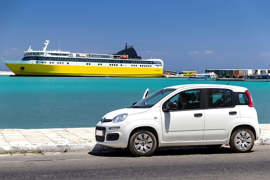 white suv, car rental, greece, holiday, tourism, summer, greek island, travel, island, holidays