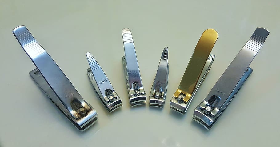clippers, nail clippers, manicure, pedicure, clip, hygiene, health, beauty, silver colored, group of objects