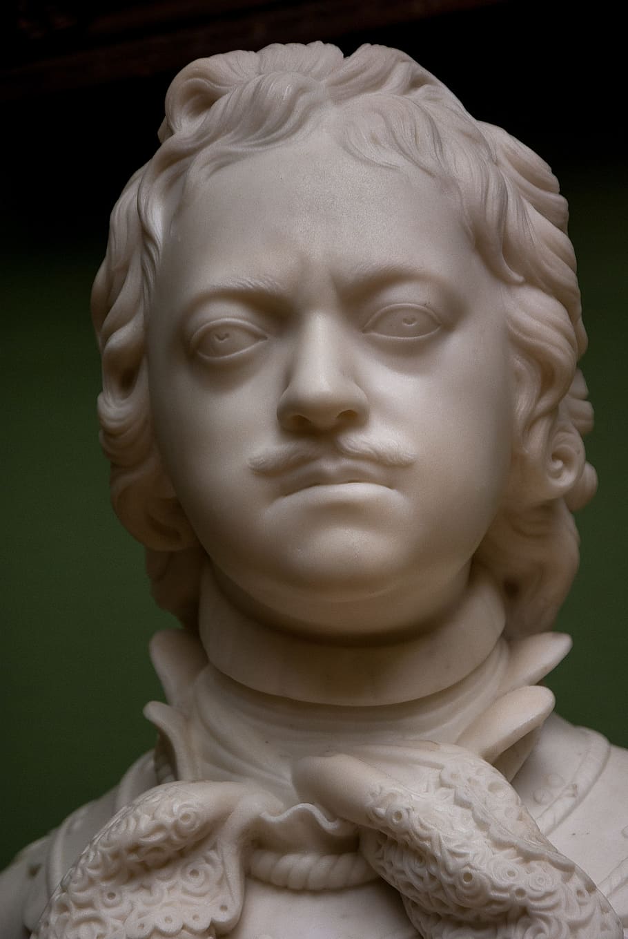 Russia, Tsar, Pierre-Le-Grand, Sculpture, portrait, statue, marble, human body part, human face, close-up