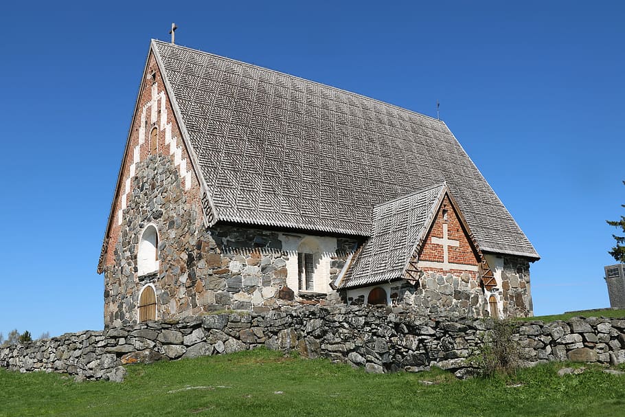gereja, gereja batu, abad pertengahan, finlandia, sastamala, tyrvää, gereja st olaf, arsitektur, struktur yang dibangun, bangunan eksterior