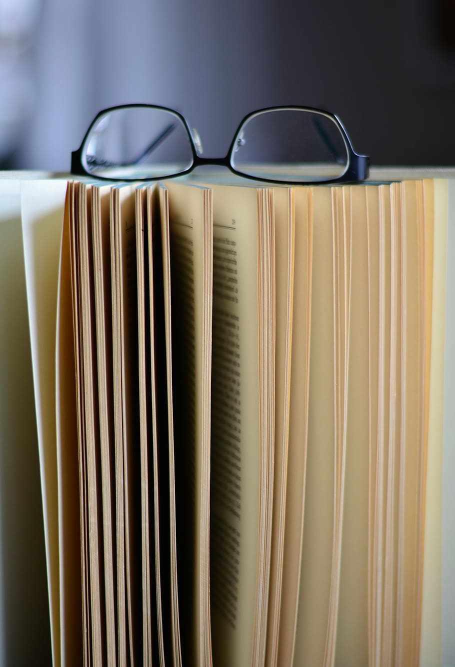 selective, focus photography, opened, book, eyeglasses, top, book pages, read, literature, pages