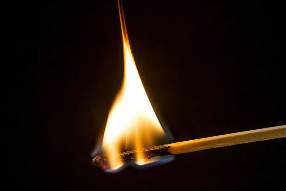 Flame, Fire, Match, Beautiful, Hot, Burn, close, kindle, sulfur, sticks