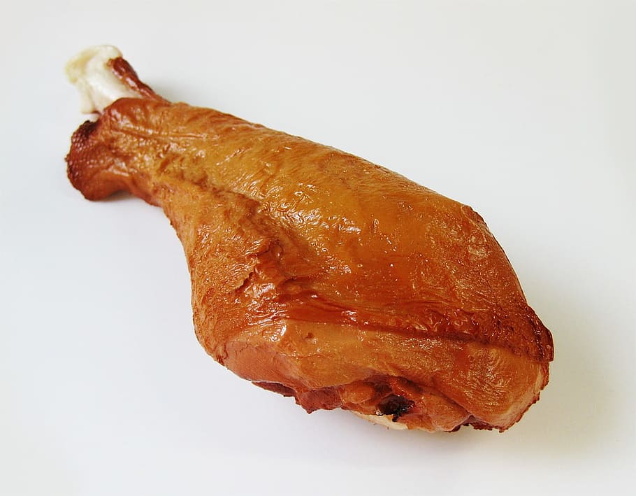 chicken drumstick, white, surface, Turkey, Roasted, Leg, Food, Dinner, Meat, meal