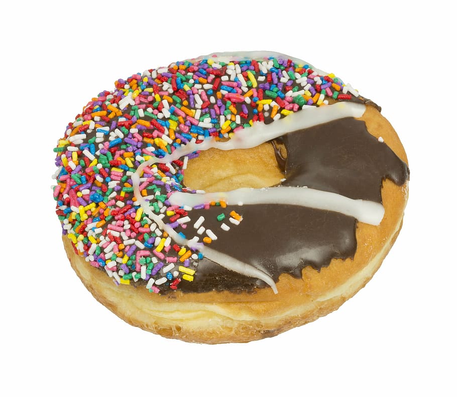 donut, sprinkles, top, cake, pastry, sweet, sugar, unhealthy, food, fat
