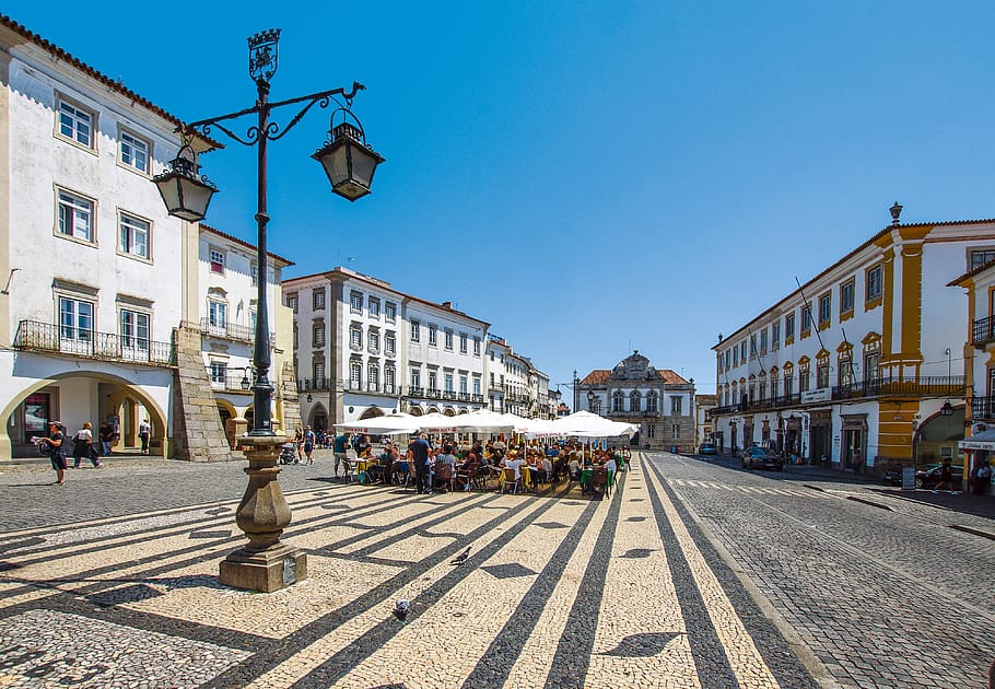 évora, portugal, alentejo, historic center, construction, view, holidays, road, rhaeto romanic, architecture