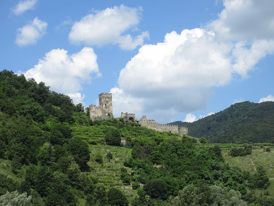 Castle, Ruin, Lower Austria, austria, wachau, sky, cloud - sky, travel destinations, mountain, scenics