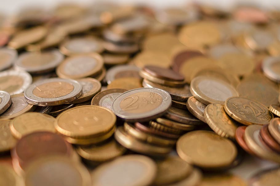 money, currency, finance, coins, euros, dollars, coin, wealth, business, selective focus