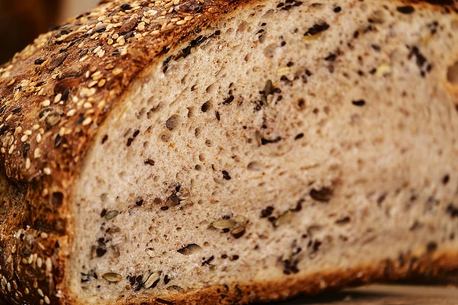 shallow, focus photography, bread, wood oven bread, multigrain bread, bread crust, crispy, fresh, loaf of bread, baked goods