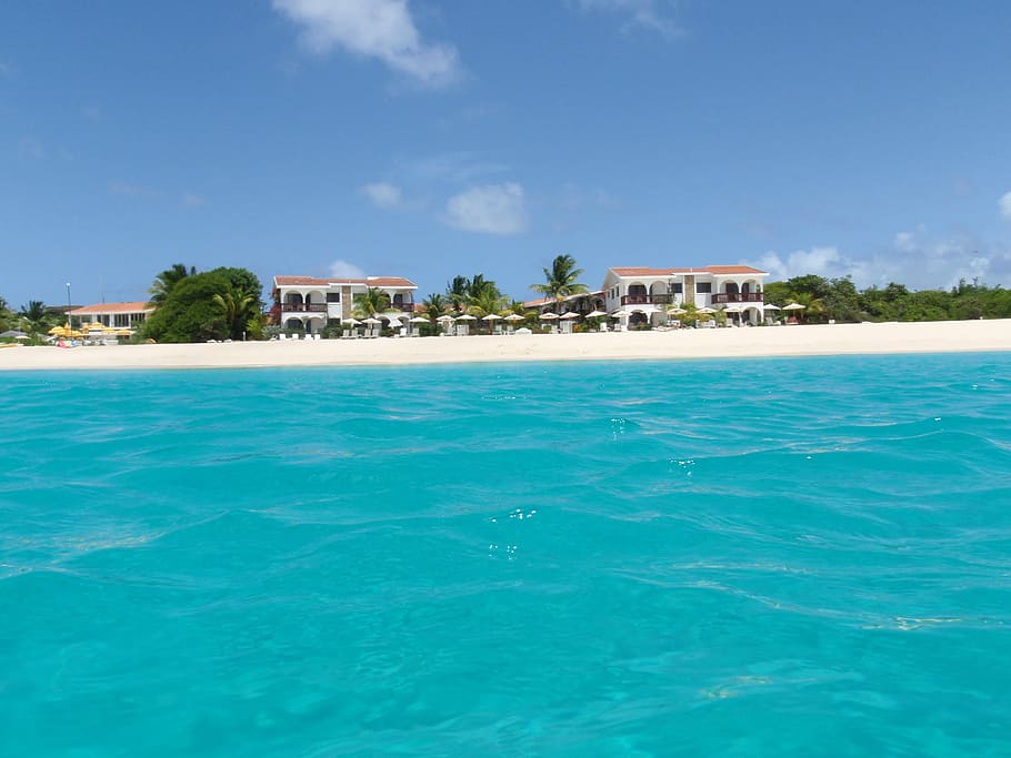 air laut biru, Pantai, Hotel, Samudra, Resort, Tropis, surga, anguilla, pulau-pulau perawan Inggris, Karibia
