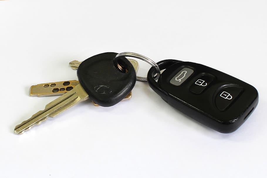 hitam, kendaraan, kunci, fob, kunci mobil, mobil, keamanan, membuka kunci, jarak jauh, otomatis