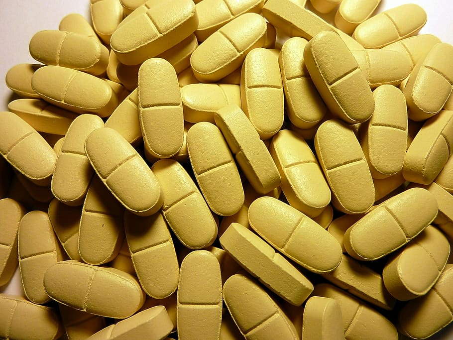amarillo, lote de tabletas de medicamentos, Píldoras, Drogas, Tabletas, Farmacia, medicina, atención médica, farmacéutica, atención médica y medicina