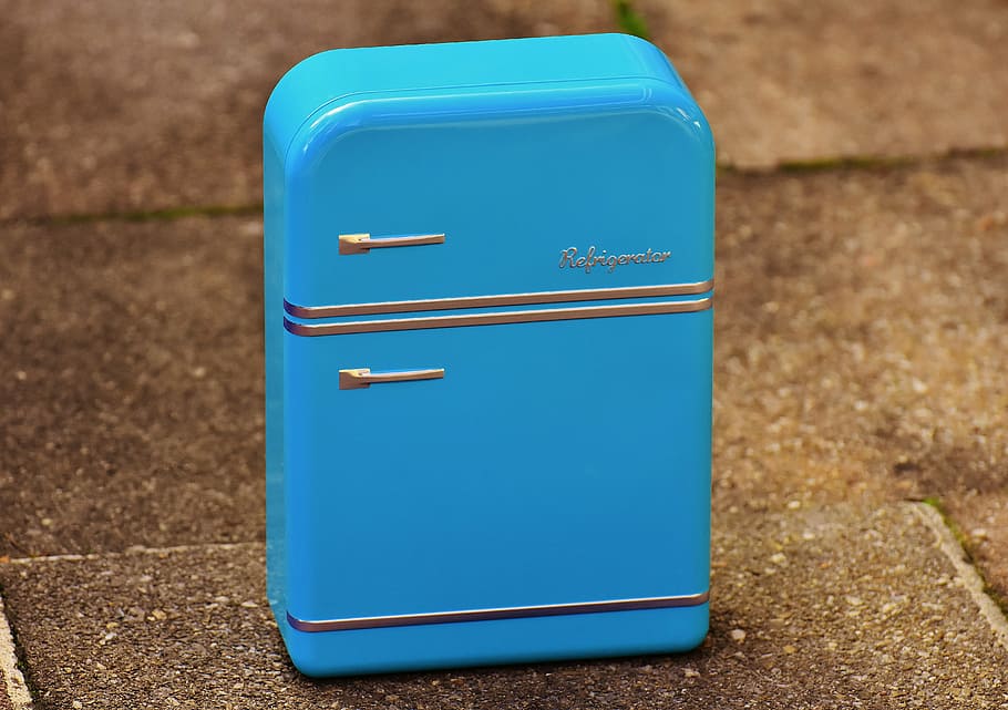 refrigerator, box, cookie jar, blue, storage, tin can, sheet, color, silver, communication