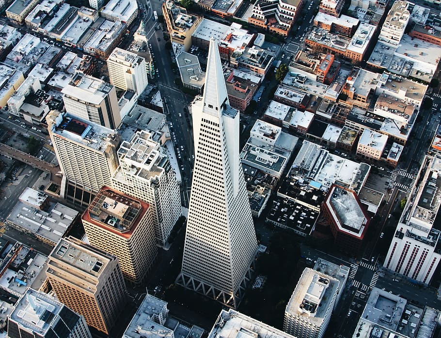 aerial, view photography, pointed, building, architecture, infrastructure, skyscraper, tower, city, urban