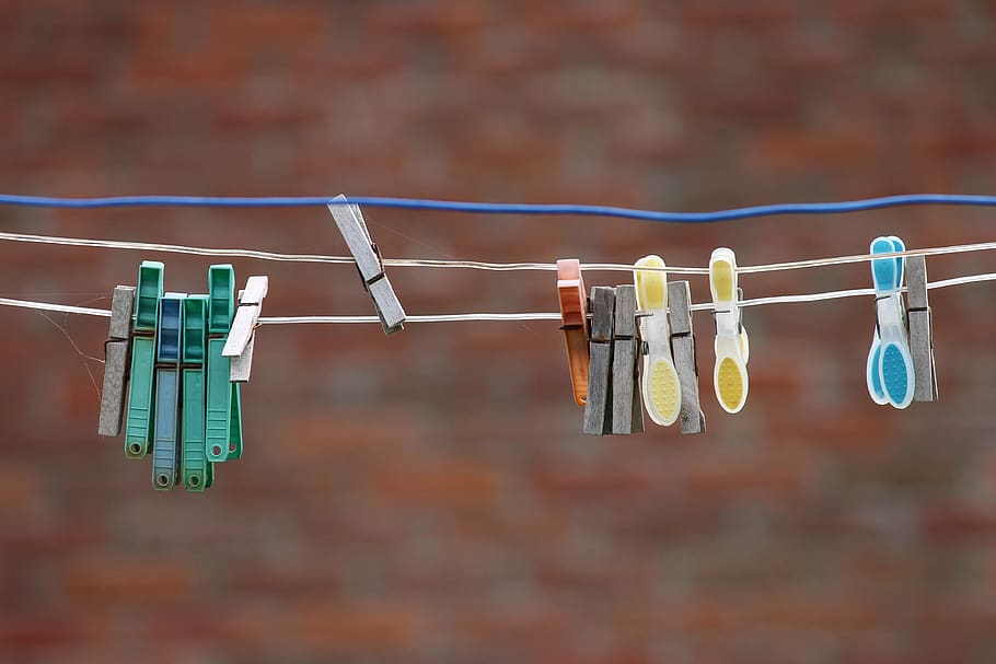 clothespins, clothes line, hang, dry, laundry, wash, laundry service, clamp, hanging, cord