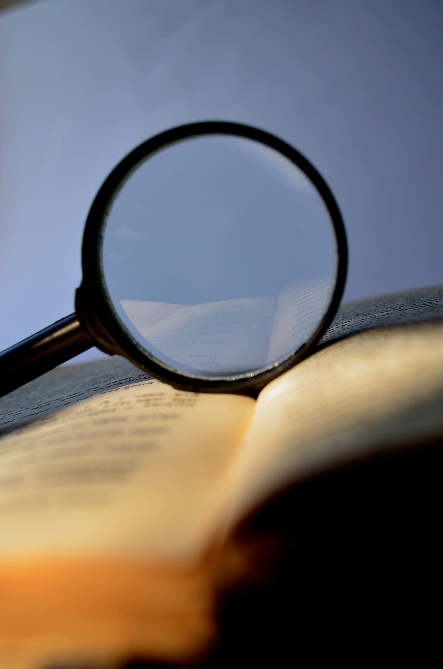 magnifier, magnifying glass, loupe, book, dictionary, lookup, search, reading, learning, find