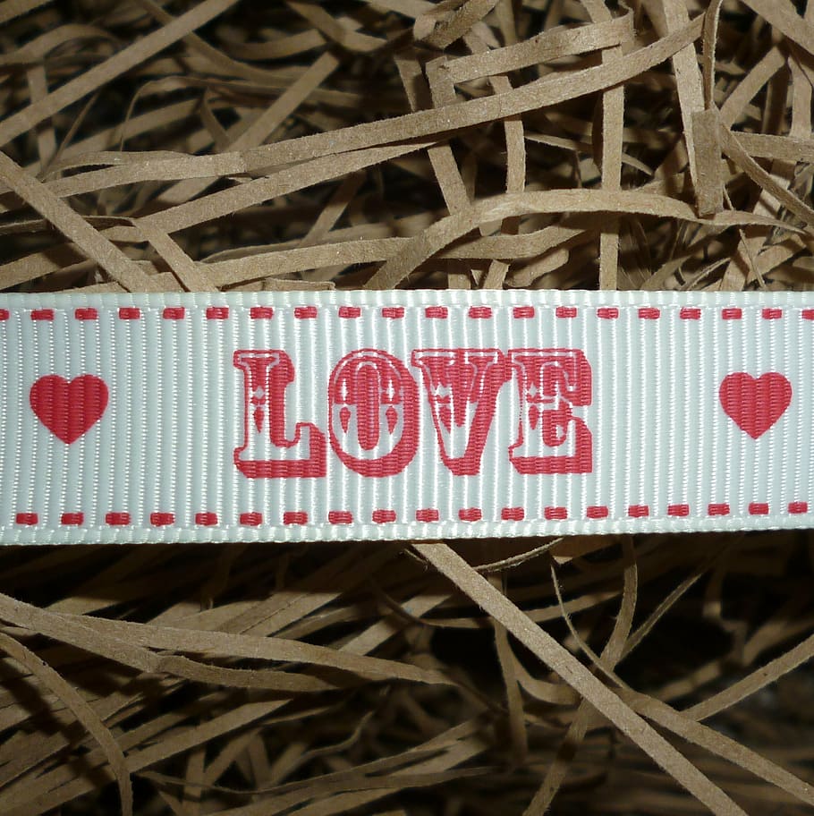 love, heart, ribbon, love heart, craft, red, text, communication, western script, close-up