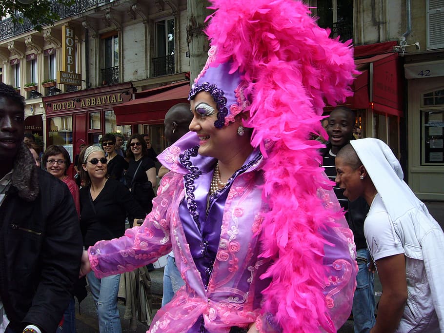 gay parade, french, paris, festival, real people, group of people, leisure activity, men, lifestyles, people