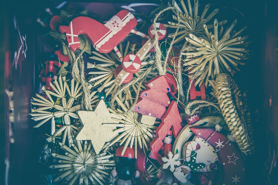 assorted christmas ornaments, christmas, jewellery, decoration, star, decorate, christmas ornaments, christmas decorations, deco, tree decorations