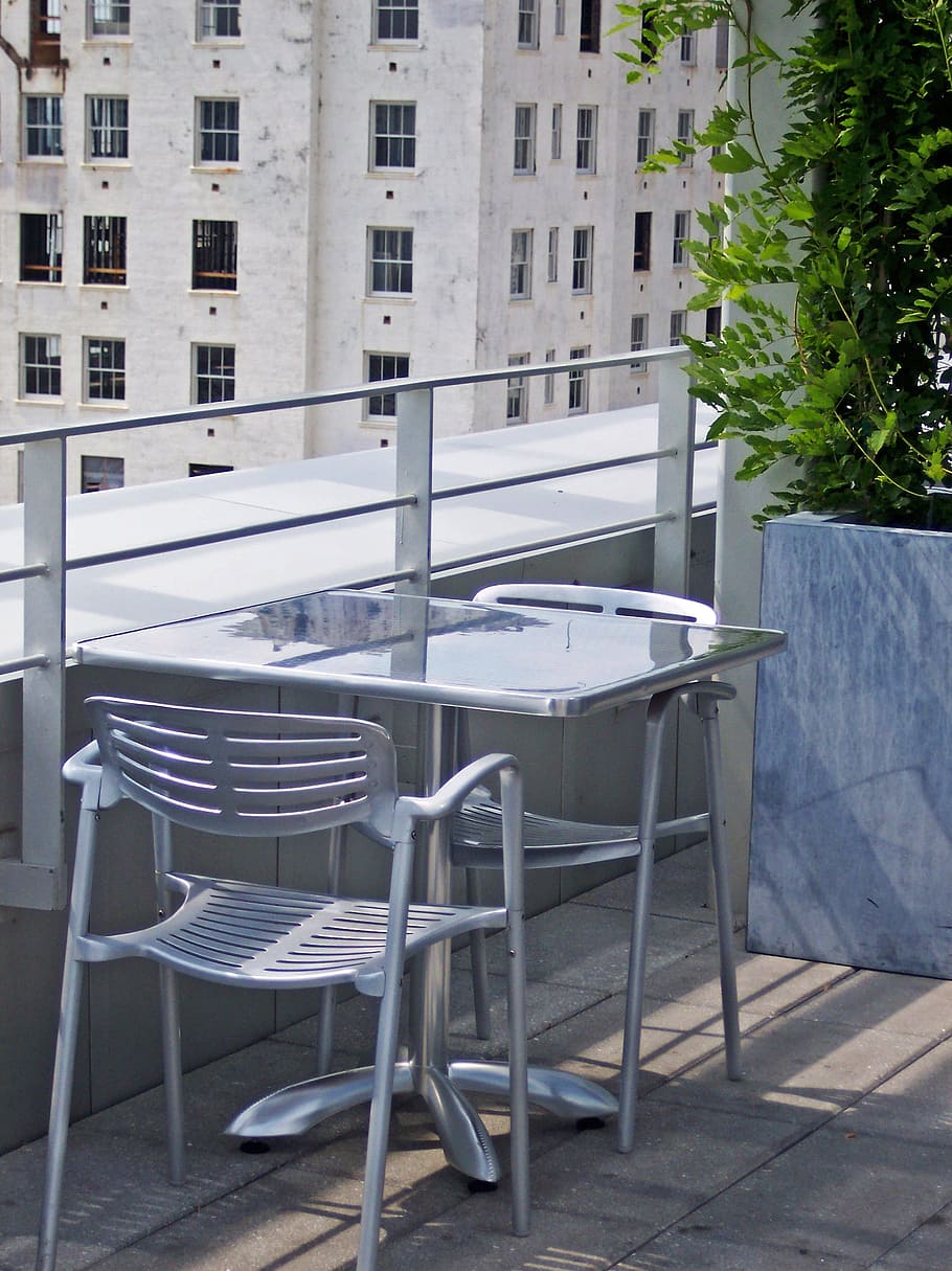 Mesa, Azotea, Contemporáneo, sentado, moderno, terraza, al aire libre, cena, comer, sillas