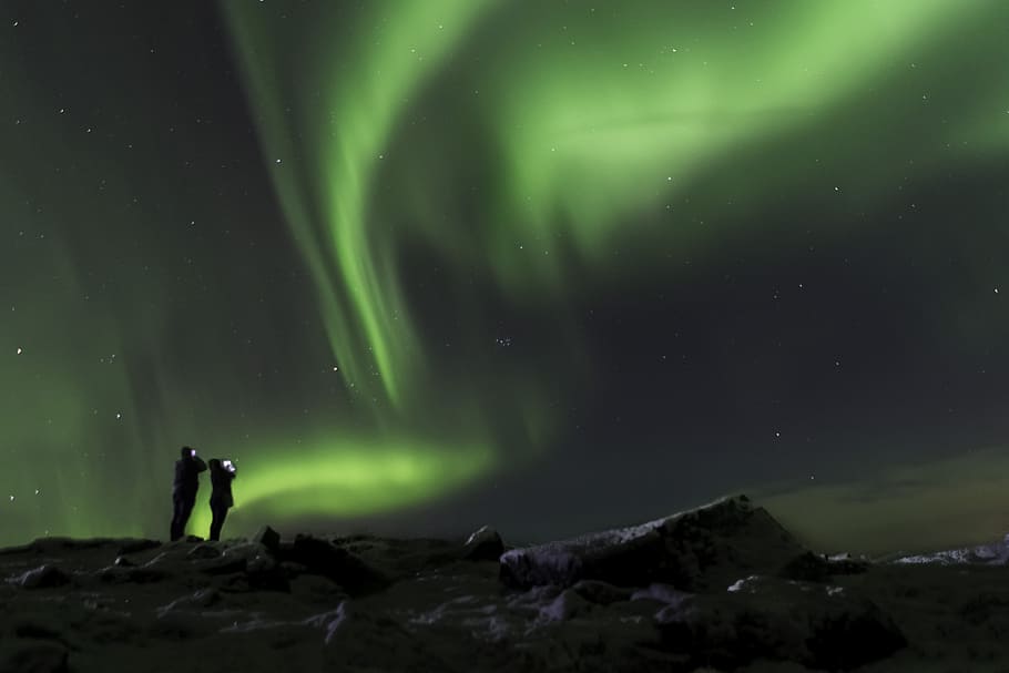 northern, lights stars, Northern lights, stars, Iceland, nature, adventure, camping, holidays, landscape