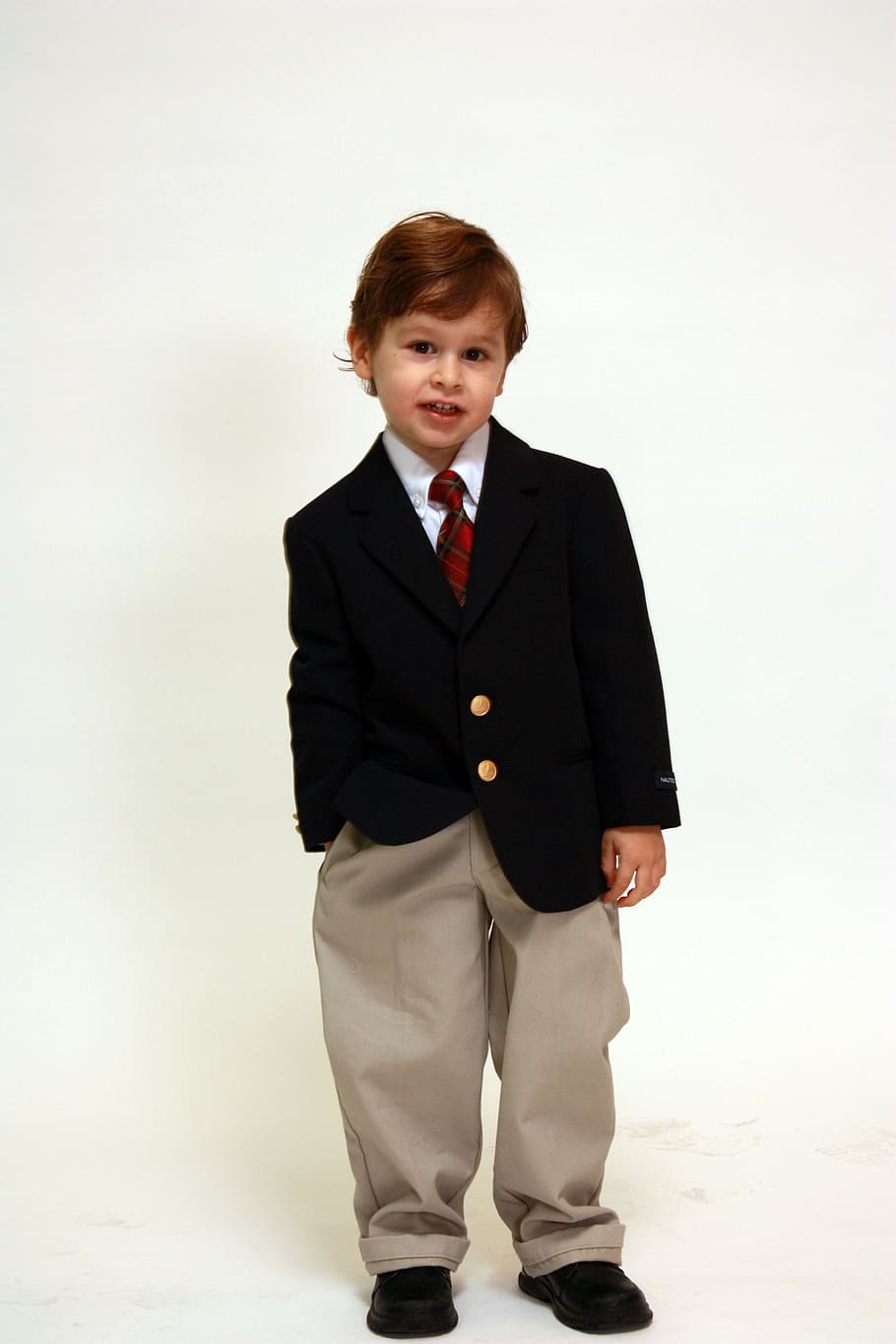 boy, suit jacket, standing, white, wall, portrait, suit, formal, handsome, jacket