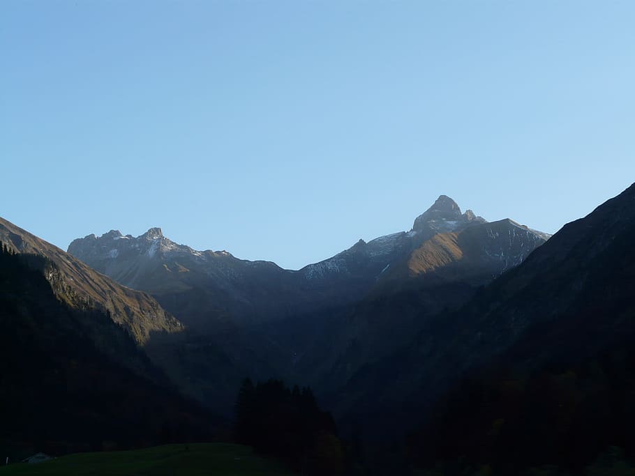 Trettach, Goresan, Gunung, allgäu, dieter seebach valley, trettachtal, dieter berg, allgäu alps, lanskap, oberstdorf