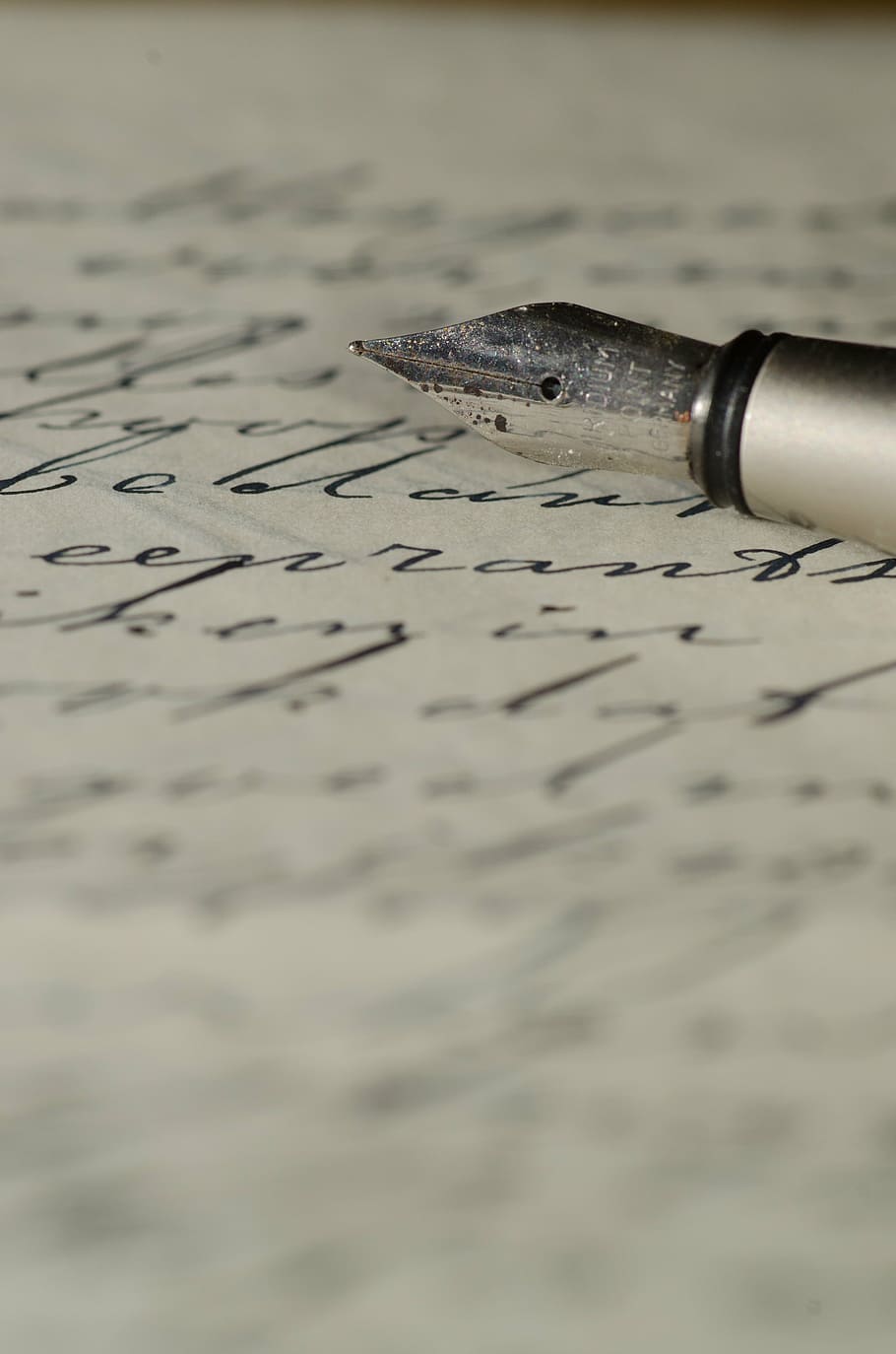 focus photography, fountain pen, white, printing pape r, letter, handwriting, family letters, written, pen, ink