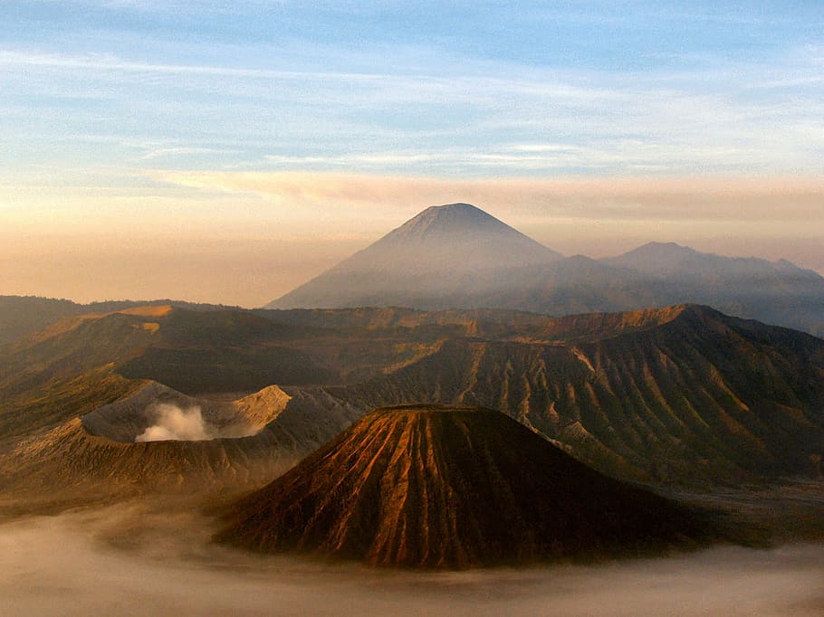 mount, bromo, island, Landscape, Mount Bromo, Java, Indonesia, photos, landscapes, public domain