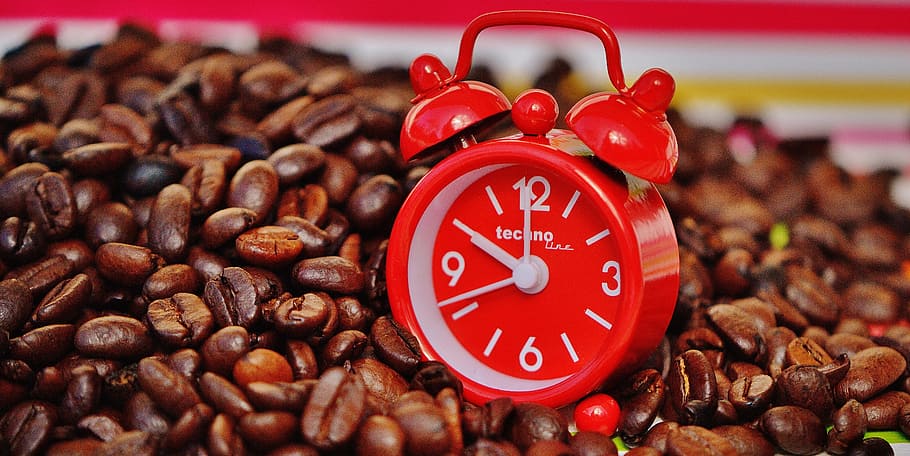 coffee break, break, alarm clock, time, drink, enjoy, benefit from, coffee, relax, food