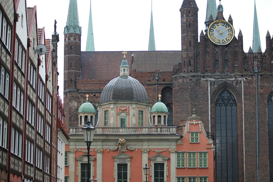Gdansk, Polônia, Edifícios, Arquitetura, construção, marco, cidade, histórico, projeto de arquitetura, estrutura