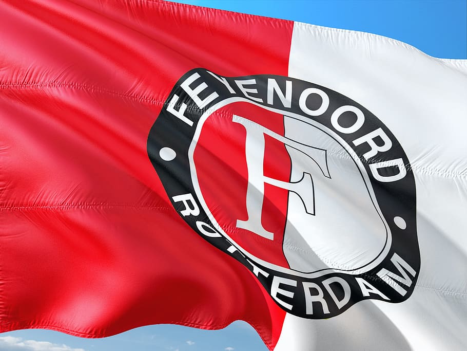 football, soccer, europe, uefa, champions league, feyenoord rotterdam, red, white color, sport, sign