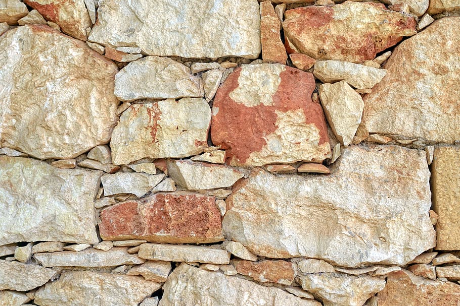 pared, piedra natural, tradicionalmente, Creta, Grecia, muro de piedra, mampostería, estructura, patrón, fondo