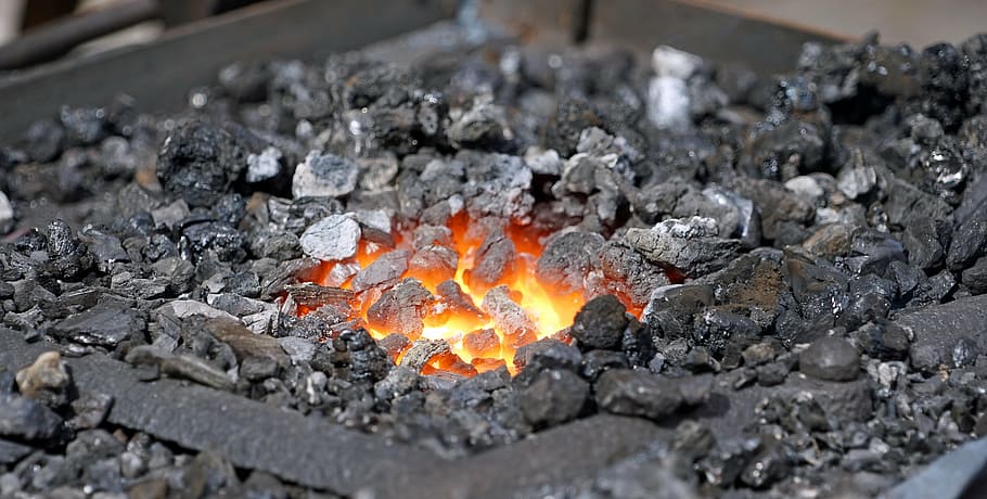 木炭, 残り火, 火, 炭素, グロー, 産業, 熱-温度, 溶融, オレンジ色, 鋳造