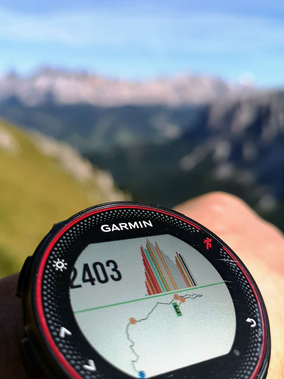 alps, mountain, stopwatch, altimeter, altitude, garmin, watch, wrist, mountains, nature