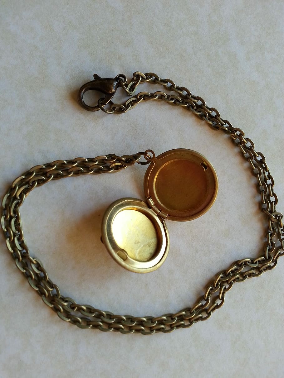 Locket, Necklace, Chain, precious, memory, open, jewelry, gold, pearl jewelry, metal