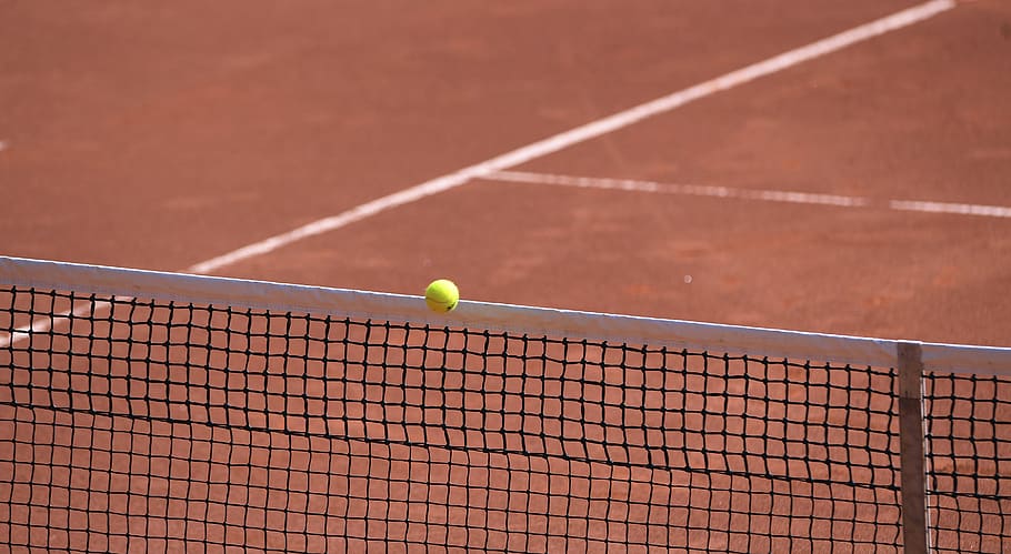 tennis court, power scooter, clay court, tennis, tennis ball, court, ball, sport, tennis net, net - sports equipment