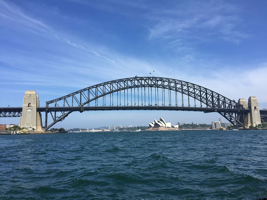 Sydney, puente, puerto, Australia, h, hito, turismo, arquitectura, puente - estructura hecha por el hombre, conexión