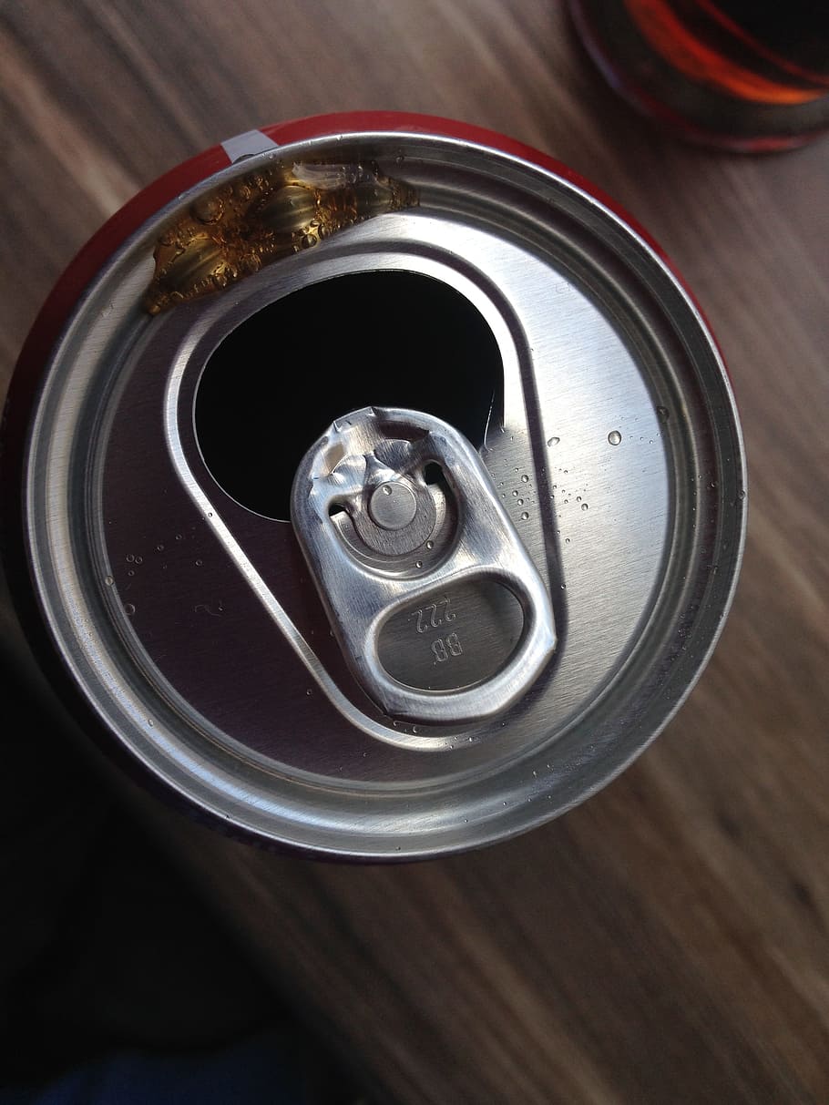 coca, box of coca, cans coca, top view, operculum, food and drink, drink, drink can, metal, high angle view