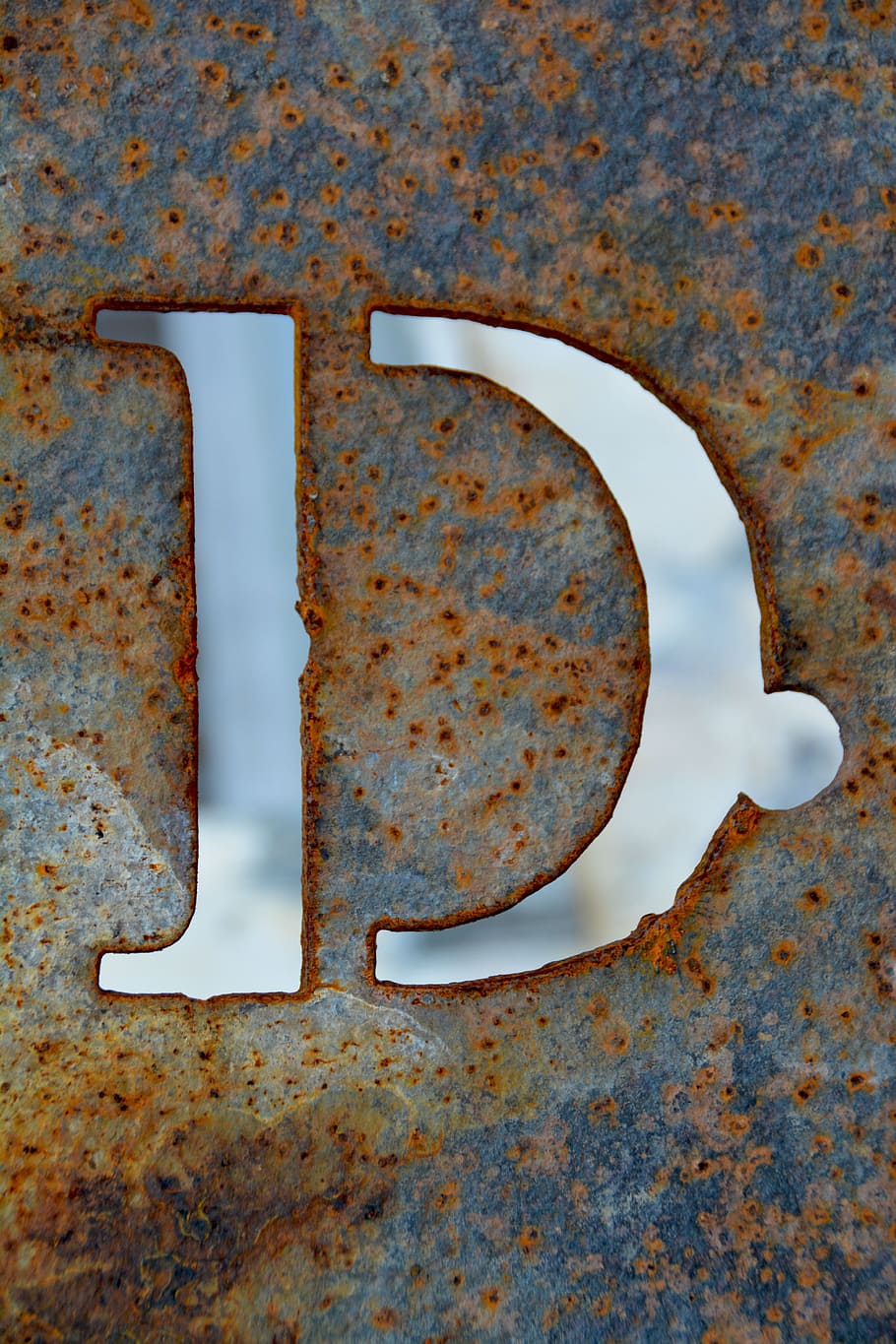 letter d embossed, letter d, alphabet, letter, learning, d, words, metal, read, capital