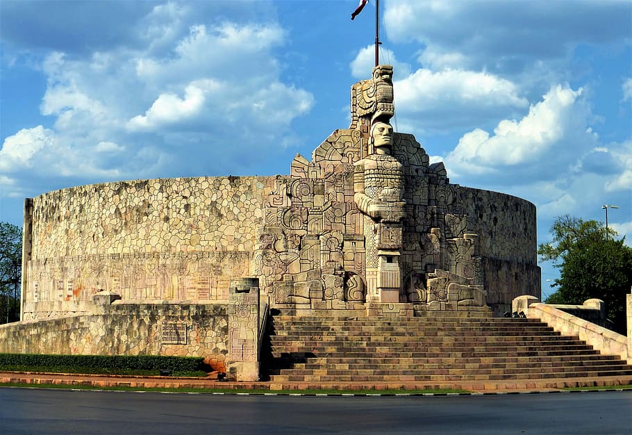 arsitektur, meksiko, perjalanan, pada zaman, langit, antik, arsitektur kuno, reruntuhan kuno, sejarah, masa lalu